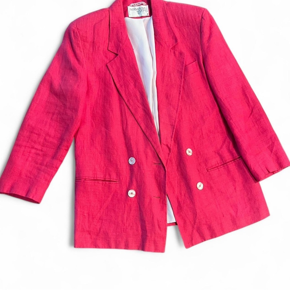 Vintage 90s Pendleton Vibrant Pink Double-Breasted Blazer